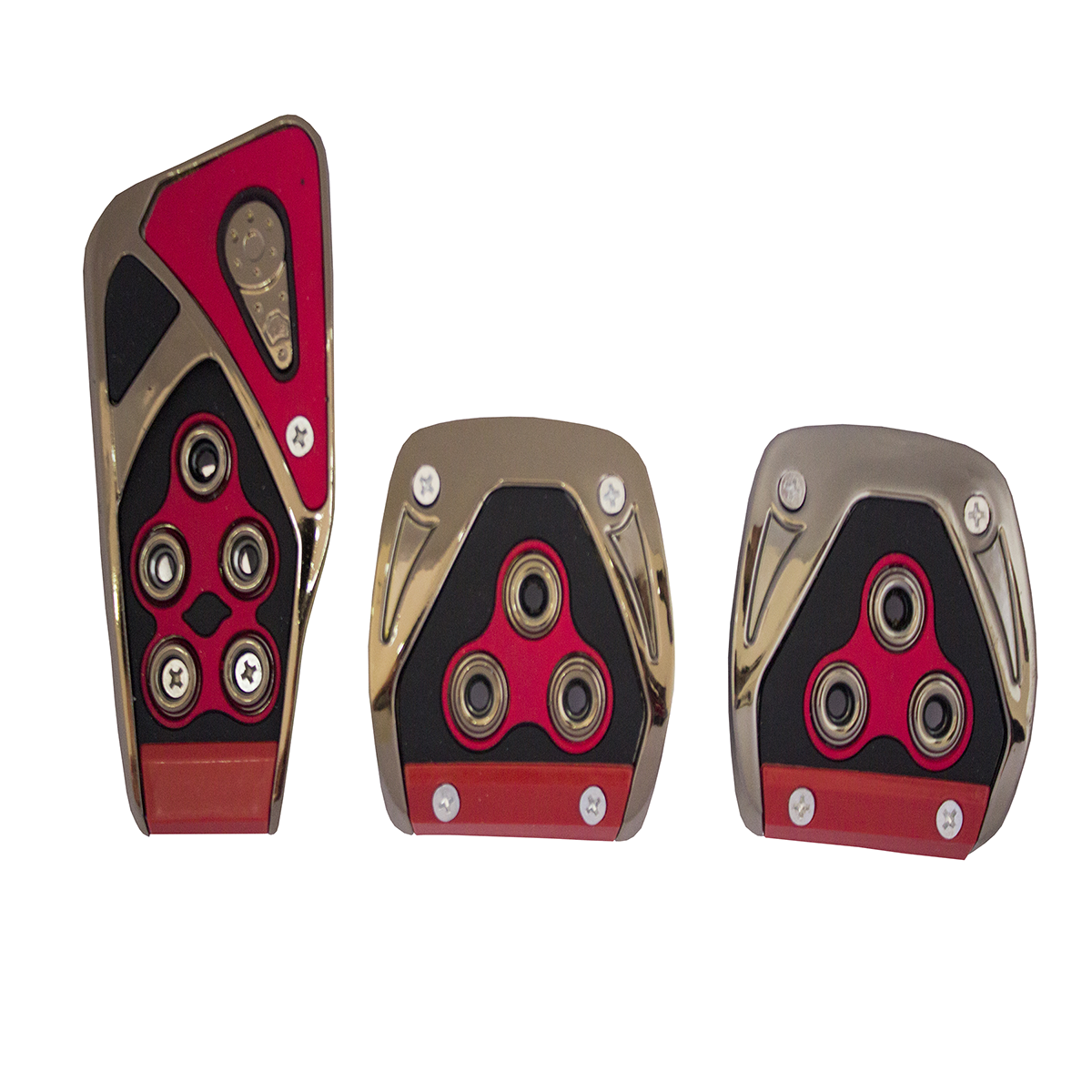 Pedal kit (Plain Red, Black & Silver)