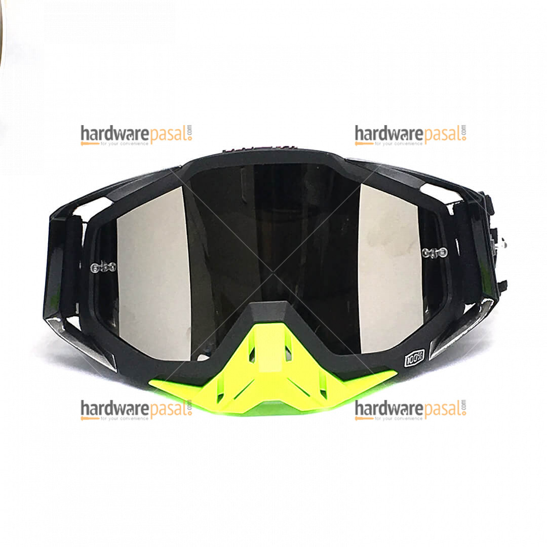 100% Black and Neon MX Goggles 