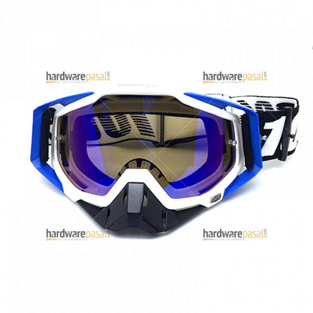 100% MX Goggles Blue White Mix  