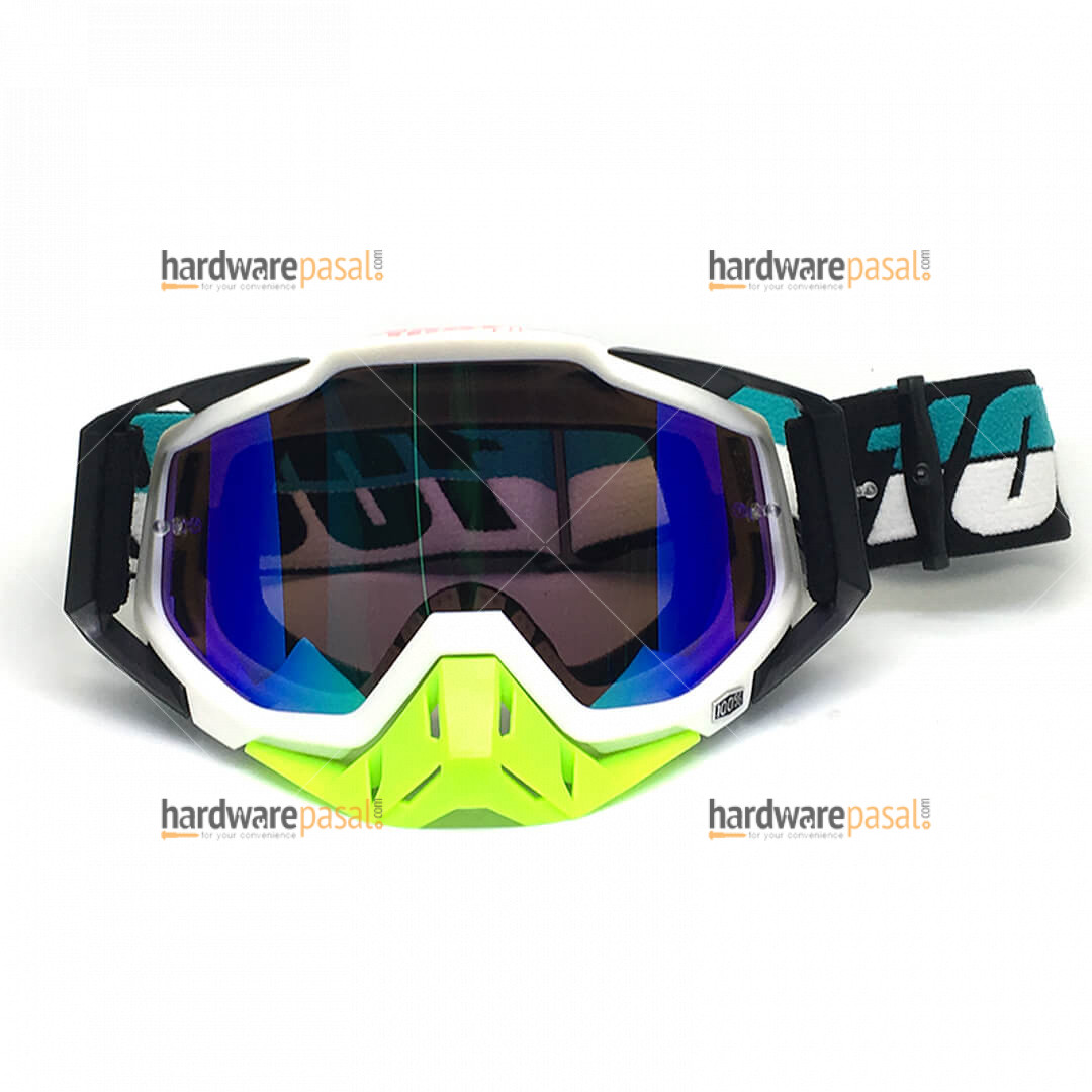 100% Blue and Neon Mix MX Goggles 