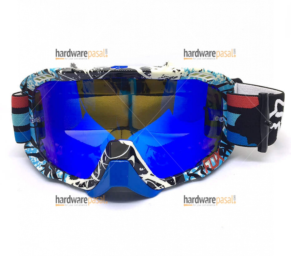 Fox Blue Glass Red and white mix Air Defense Goggles
