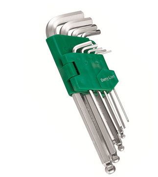 Berrylion 9 pcs CRV Metric Hex Allen Key 062108688